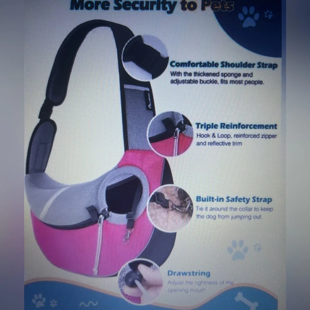 small/med-sm pet carrier/vet visit/hands free travel, adjustable. Sturdy. Yudodo